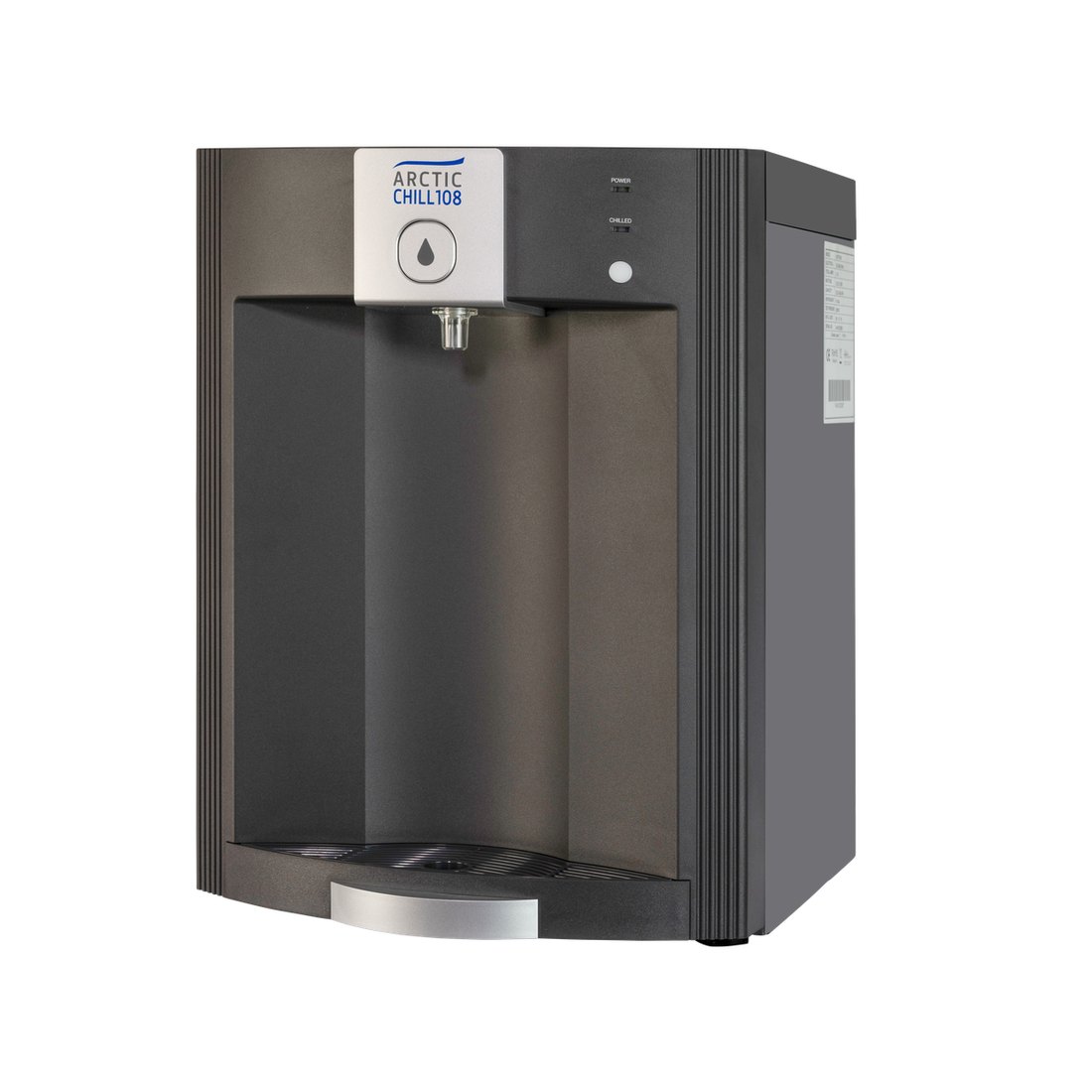 AA First ArcticChill 108 tabletop water cooler, left angle